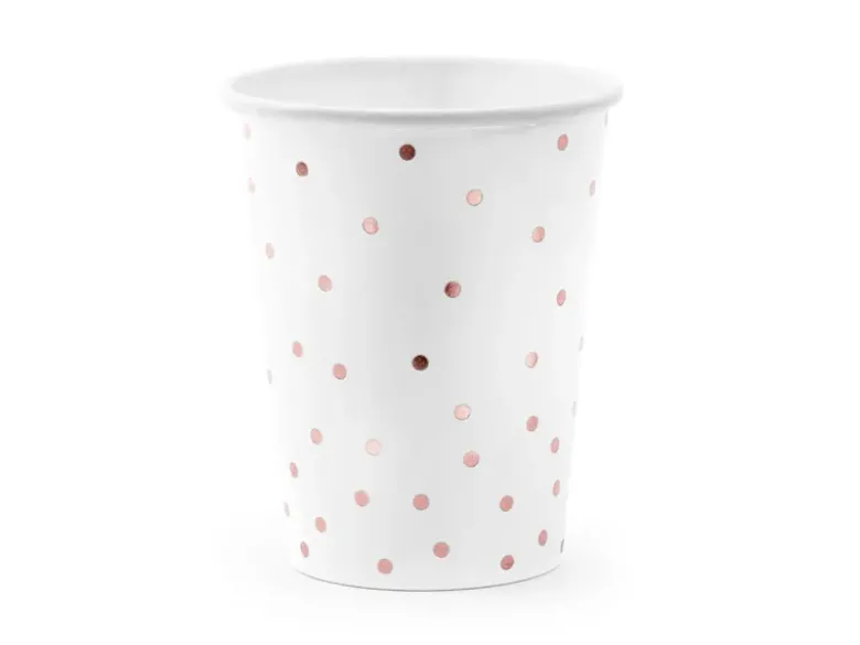 Hvide Papkrus m/Rosegold Prikker