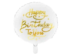Hvid "Happy Birthday to You" Folieballon, 35 cm