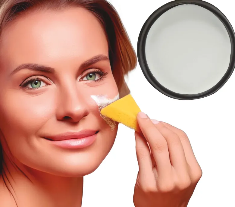 Hvid Makeup med Svamp, 9 gr