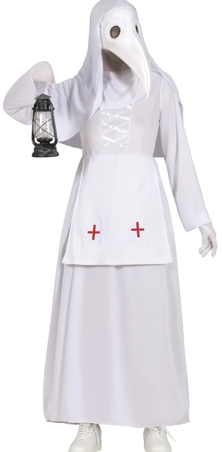Hvid Pest Sygeplejerske Kostume