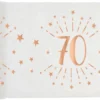 Hvid & Rosegold Fødselsdagsbordløber - 70 År