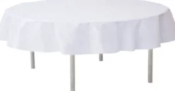 Hvid Rund Dug, ø180 cm