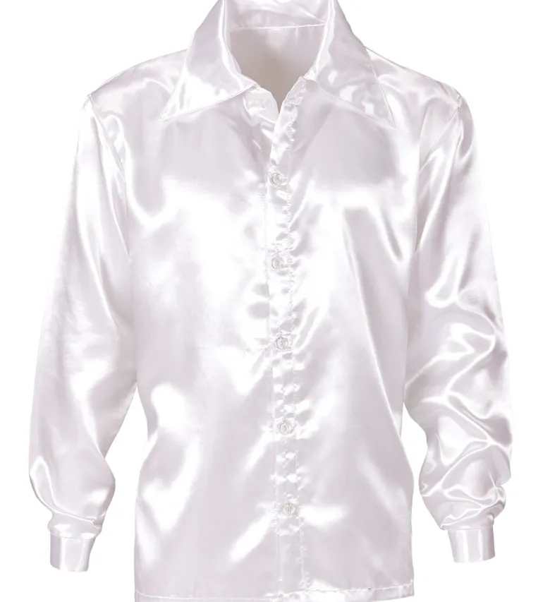 Hvid Satin Skjorte