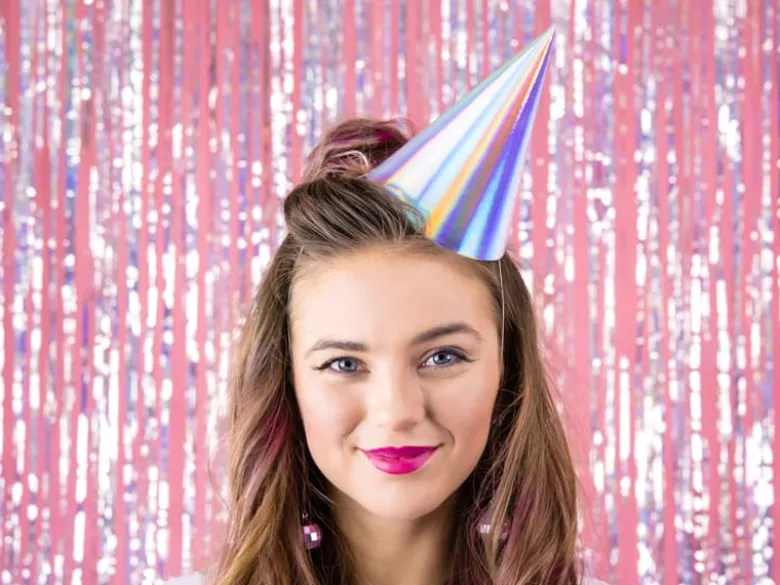 Iriserende Partyhatte, Pakke m/6 stk