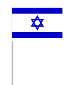 Israelsk Papirflag på Pind, 27 x 20 cm