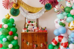 Julestok Folie Ballon, 5 stk.