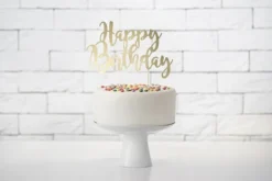 Kagepynt - Happy Birthday - guld