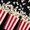 Klassiske Rød-Stribet Popcorn Bægre, 6 stk.