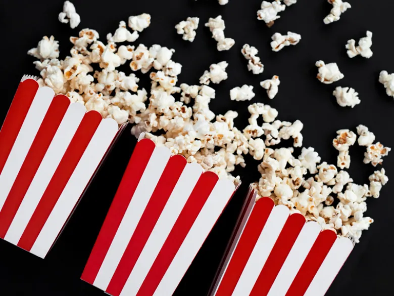 Klassiske Rød-Stribet Popcorn Bægre, 6 stk.