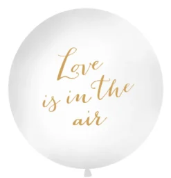 Kæmpe Ballon m/Guld Skrift - ''Love is in the Air''