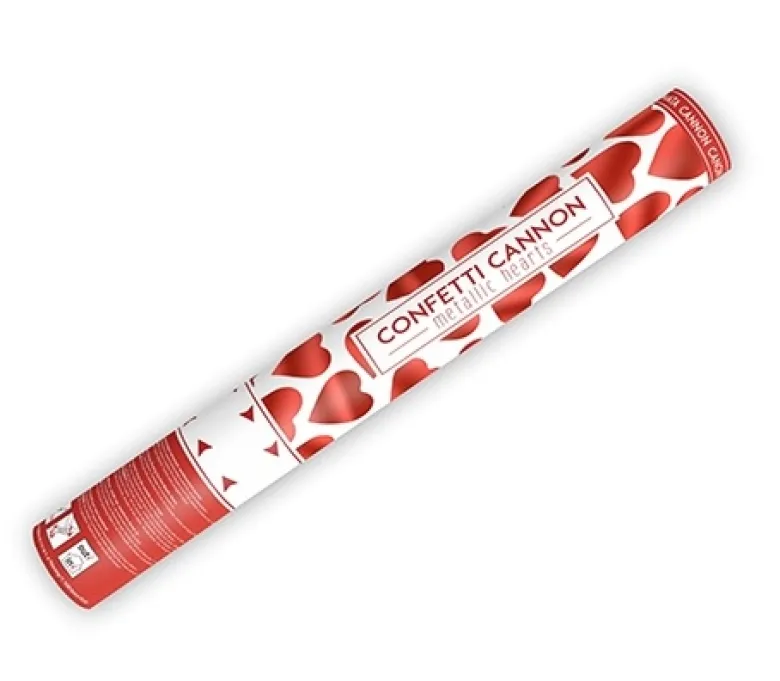 Konfetti Kanon - Røde Rosenblade, 40cm