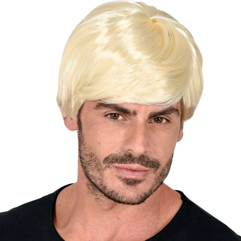 Korthåret Blond Herre Paryk
