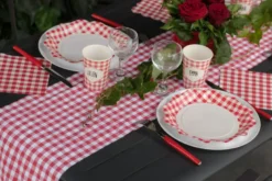 Kraftig Rødternet Bordløber60gr/m², 4.8 meter