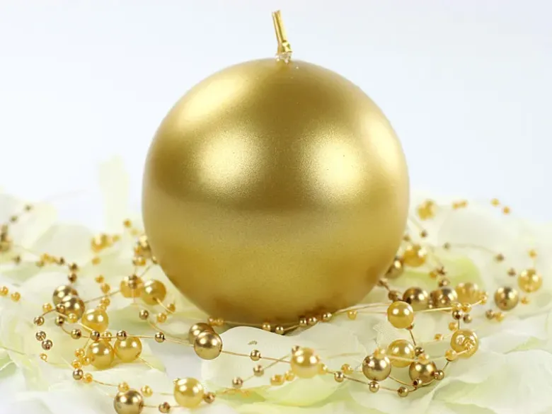 Kuglelys Guld 8 cm, 6 stk.