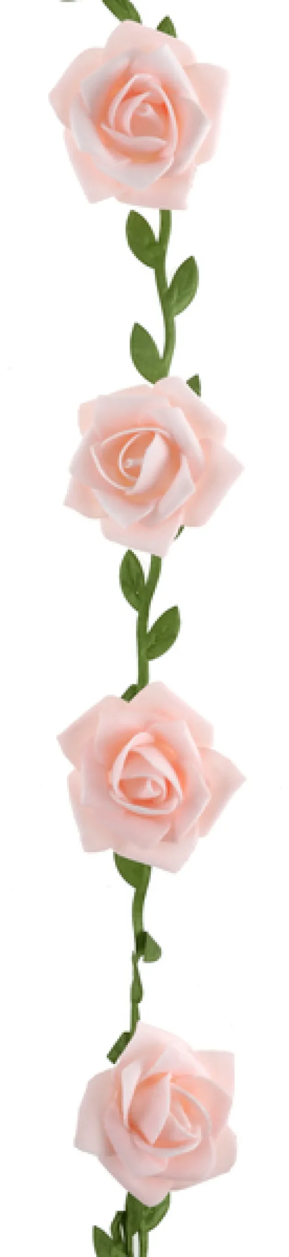 Kunstige Lyserøde Roser på Blomsterranke, 120cm