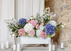 Kunstig Hortensia Premium, Lyserød