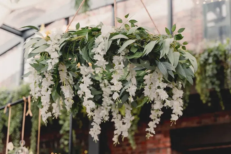 Kunstig Hvid Wisteria Guirlande, 1.7 meter