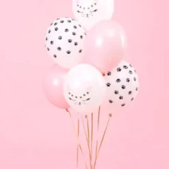 Latex Ballon Buket m/Katte Motiv, 6. stk.