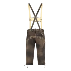 Lederhosen i Ægte Læder - Kort Model i Gråbrun