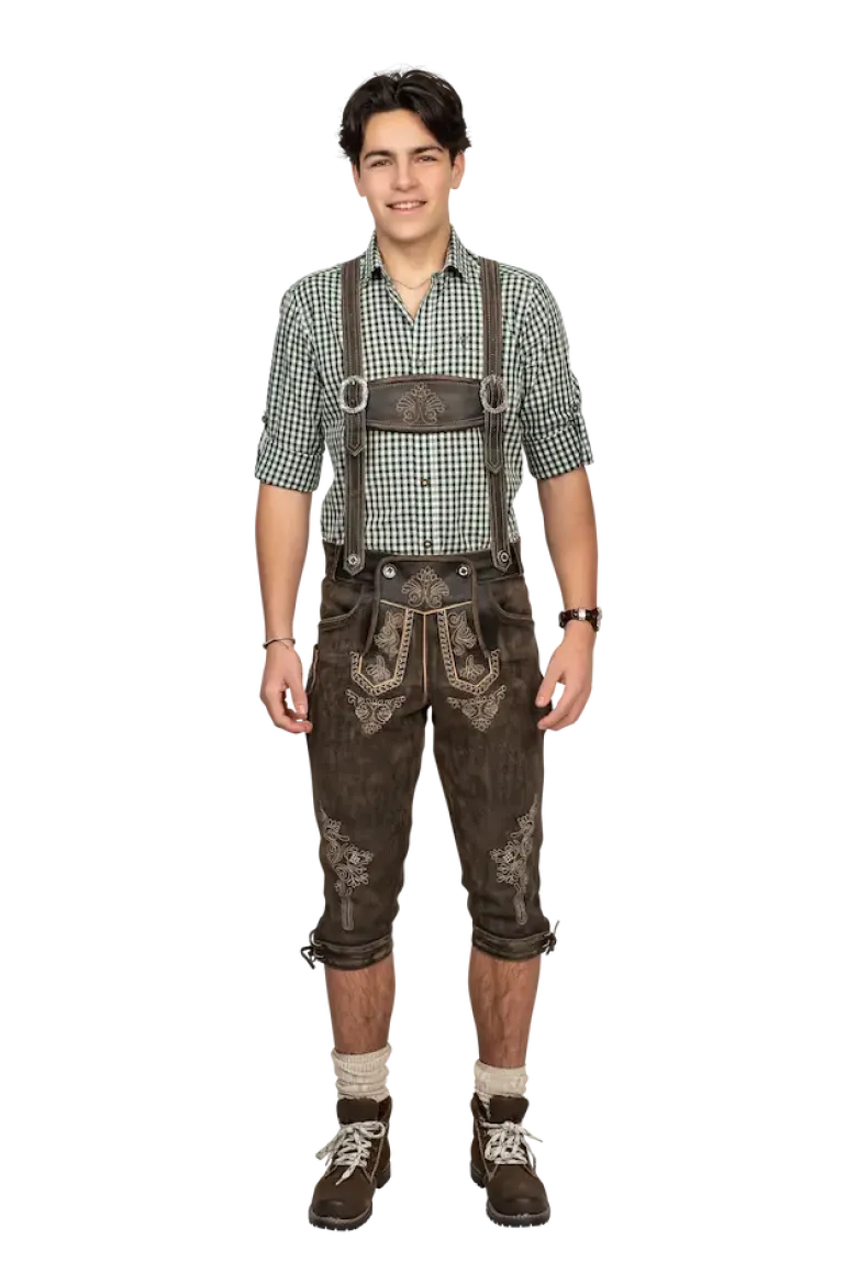 Lederhosen i Ægte Læder | Lang Model i Vintage Look