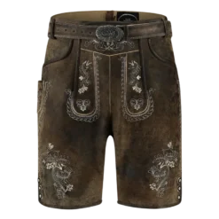 Lederhosen i Ægte Læder m/Bælte - Vintage Brun