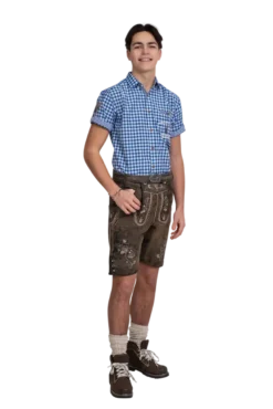 Lederhosen i Ægte Læder m/Bælte - Vintage Brun