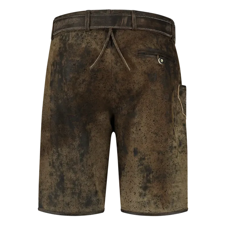 Lederhosen i Ægte Læder m/Bælte - Vintage Brun