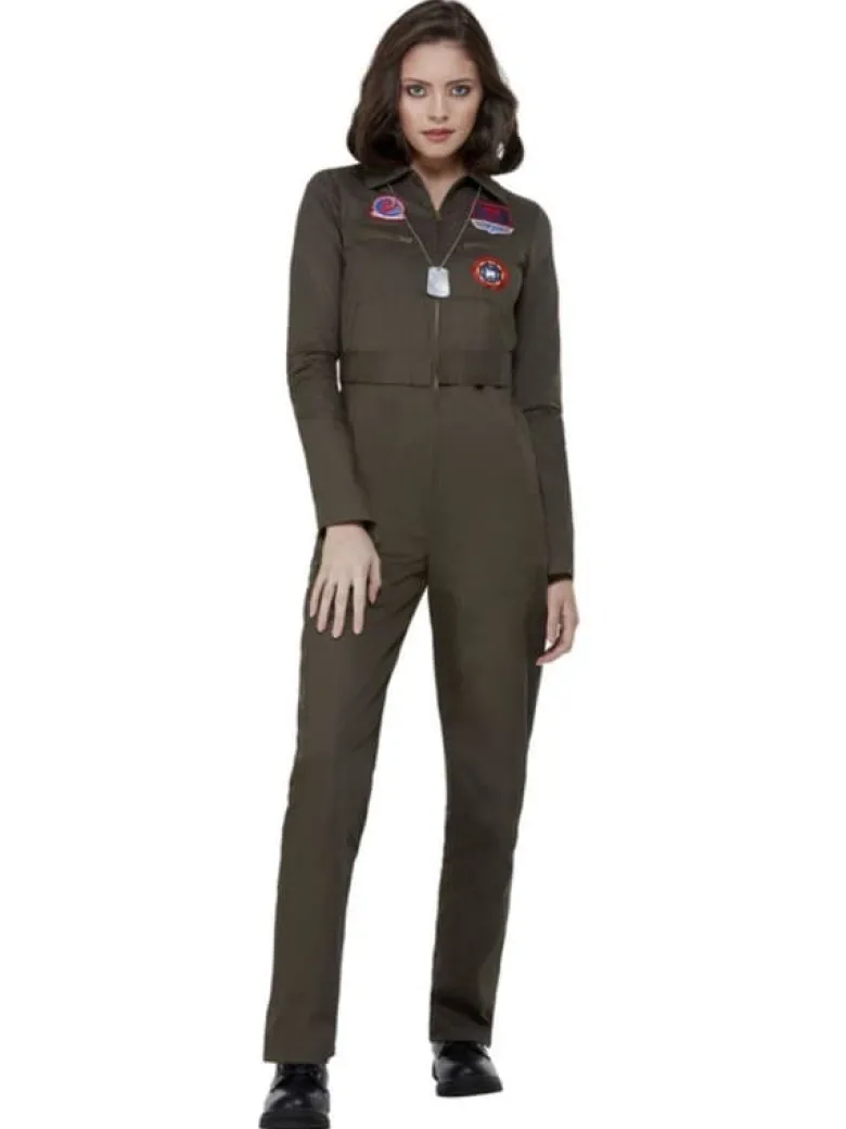 Licenseret Top Gun Jumpsuit Khakigrøn, Dame
