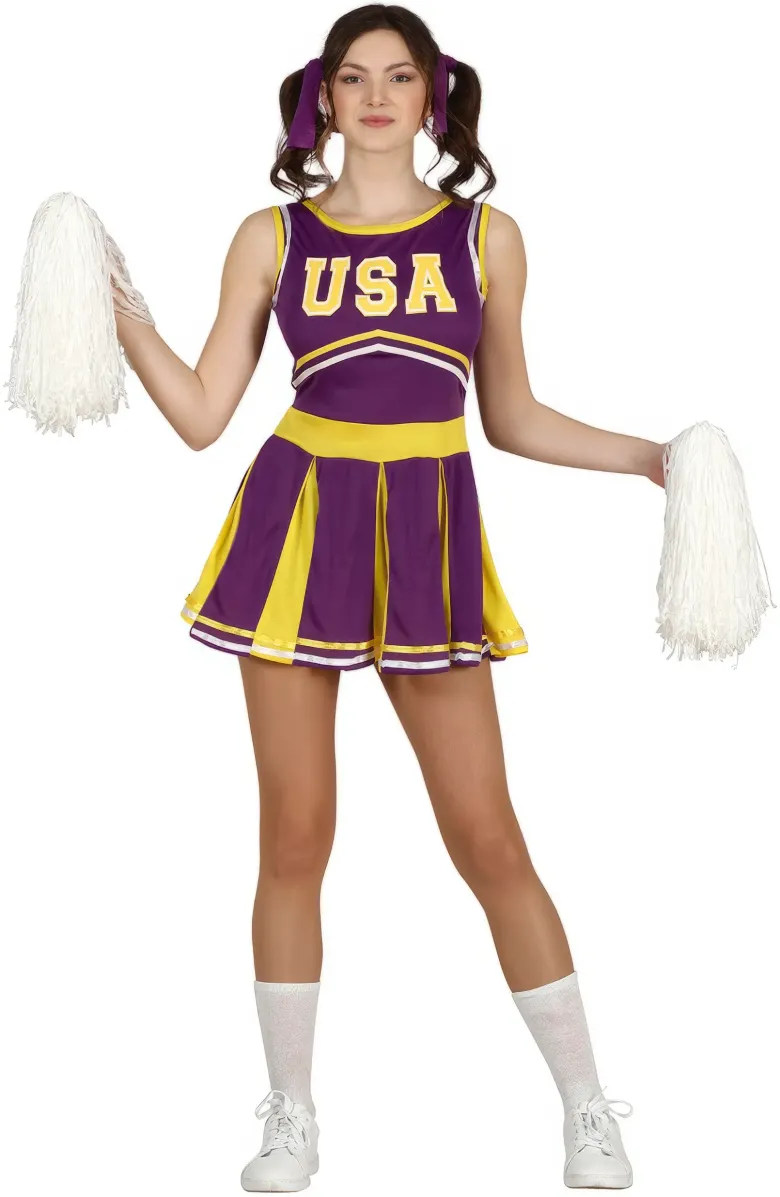 Lilla "USA" Cheerleader Uniform til Teens