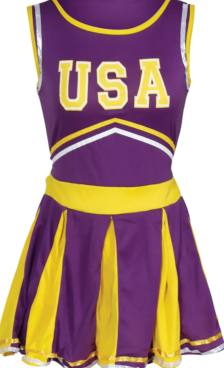 Lilla "USA" Cheerleader Uniform til Teens