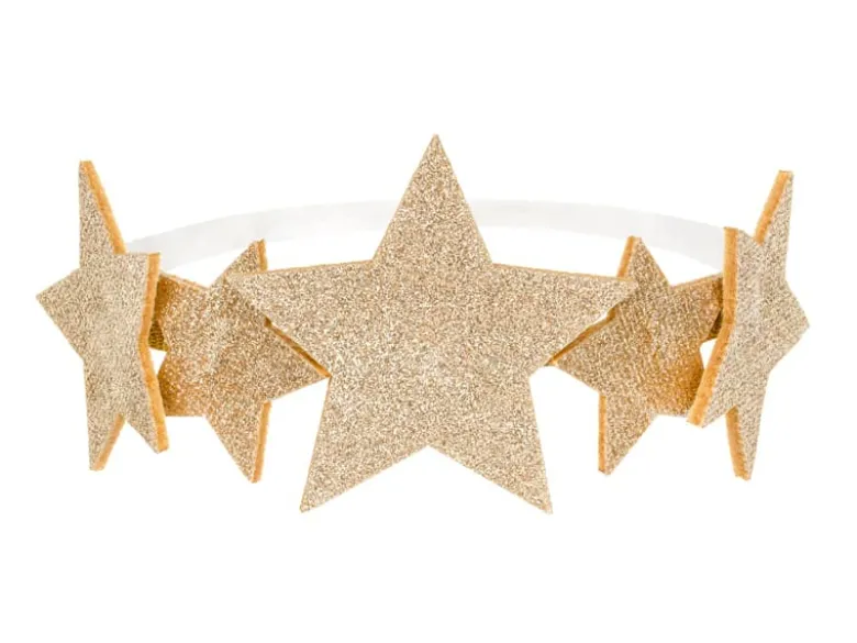 Lille Deluxe Hårbånd m/Stjerner & Guld Glitter