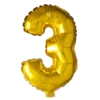 Lille Guld Folie Tal Ballon (ca. 40cm.) - 3 Tal