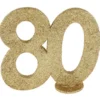 Lille Guld Glitter "80" Tal - Borddekoration
