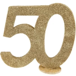 Lille Guld Glitter "50" Tal - Borddekoration
