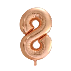 Lille Rosegold Folie Tal Ballon (ca. 40cm.) - 8 Tal