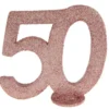 Lille Rosegold Glitter "50" Tal - Borddekoration
