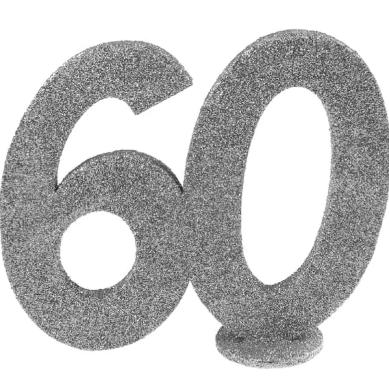 Lille Sølv Glitter "60" Tal - Borddekoration