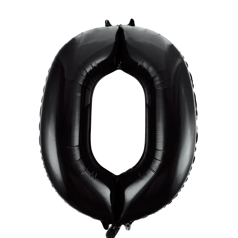 Lille Sort Folie Tal Ballon (ca. 40cm.) - 0 Tal