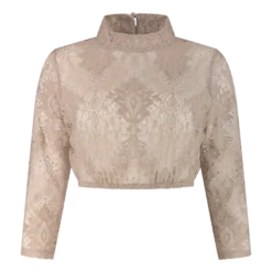 Luksus Blonde Dirndl Bluse i Lysebrun