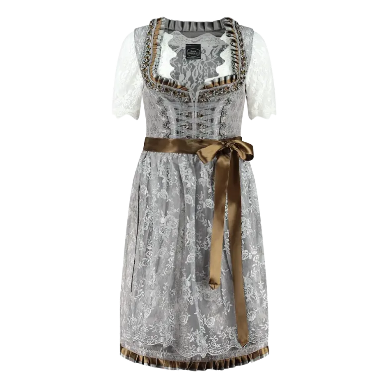 Luksus Dirndl i Sølvgrå & Bronze - Star Collection