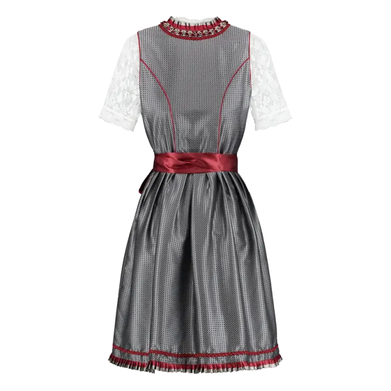 Luksus Dirndl i Sølv & Vinrød- Star Collection