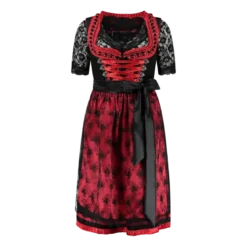 Luksus Dirndl i Sort & Rød - Star Collection