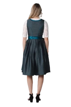 Luksus Dirndl i Turkis - Jaquardvævet