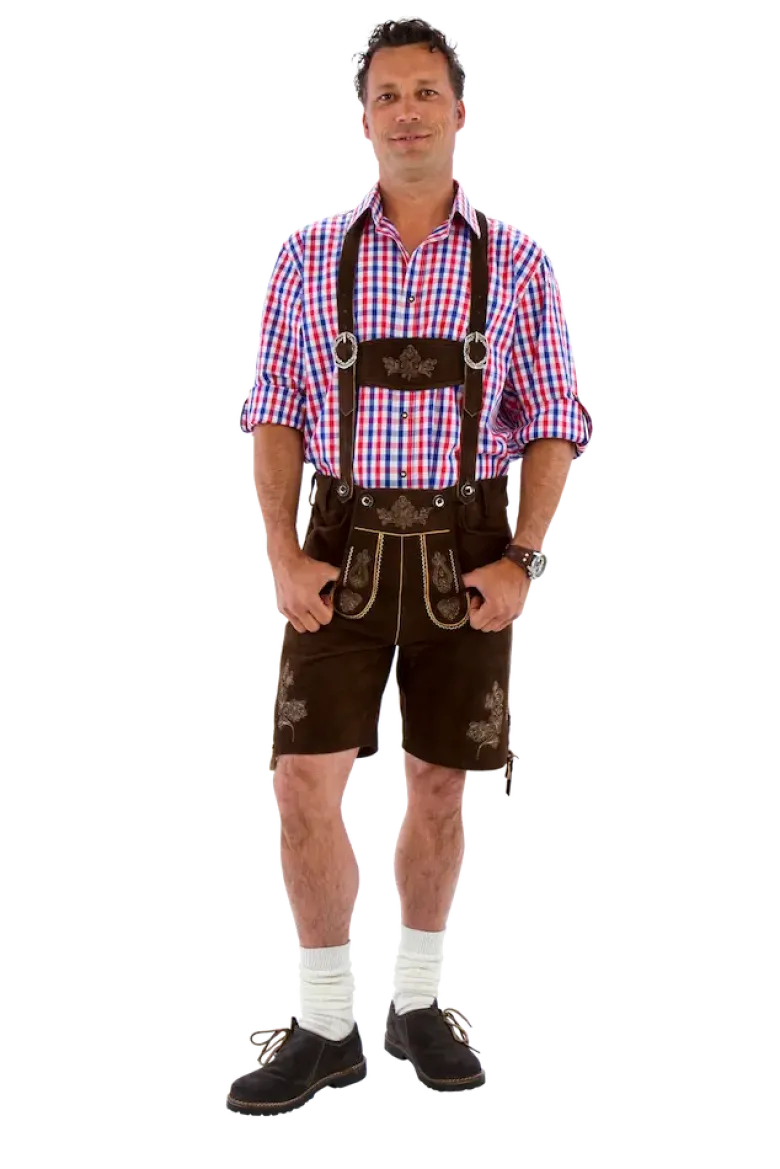 Luksus Lederhosen i Ægte Gedeskind - Brune