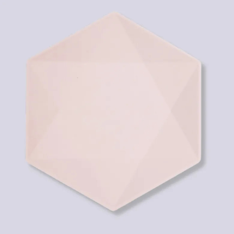 Luksus Middagstallerkner - Lyserød Hexagonal