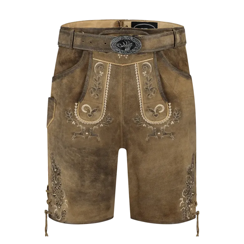 Luxus Lederhosen i Ægte Gedeskind - Lysebrune