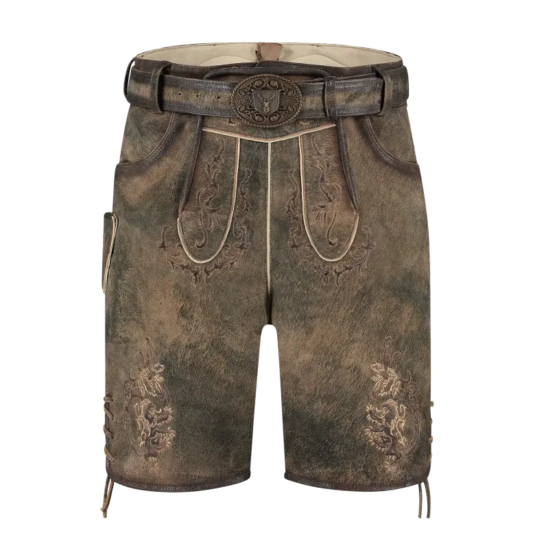 Luxus Lederhosen i Ægte Gedeskind - Antik Brune