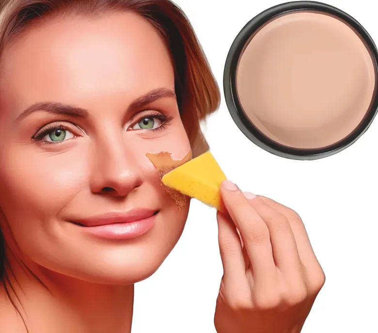 Lys Beige Makeup med Svamp, 9 gr