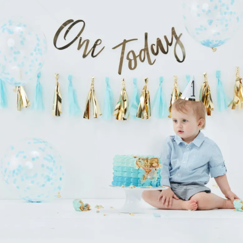 Lyseblå 1-års Fødselsdags Pakke - Smash Kit