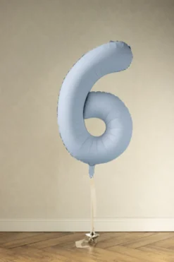 Lyseblå Tal Ballon 86 cm - 6